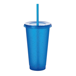 Vaso plástico con popote 709 ml