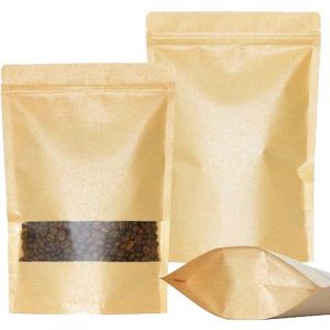 BOLSA KRAFT STAND UP VENTANA RECTANGULAR 500GMS